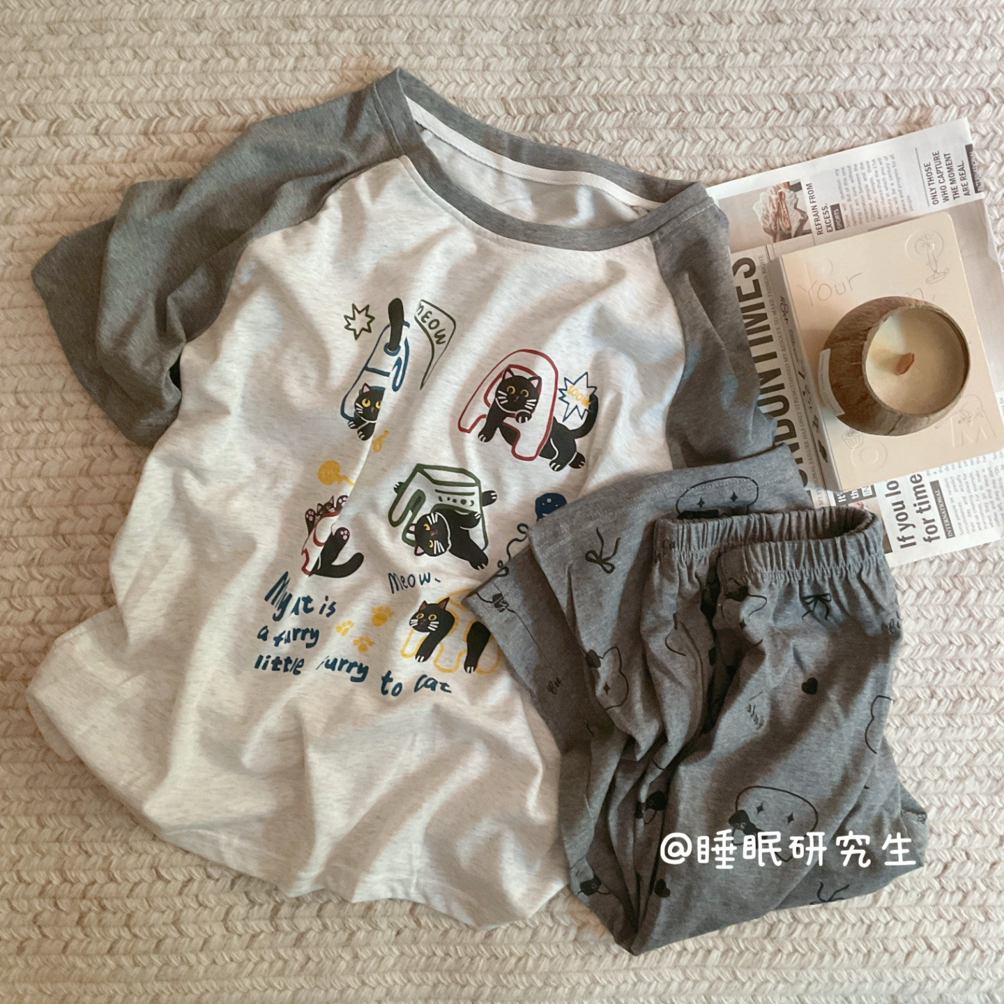【遛弯七分裤】带胸垫春夏季女睡衣家居服短袖七分裤软料棉质套装