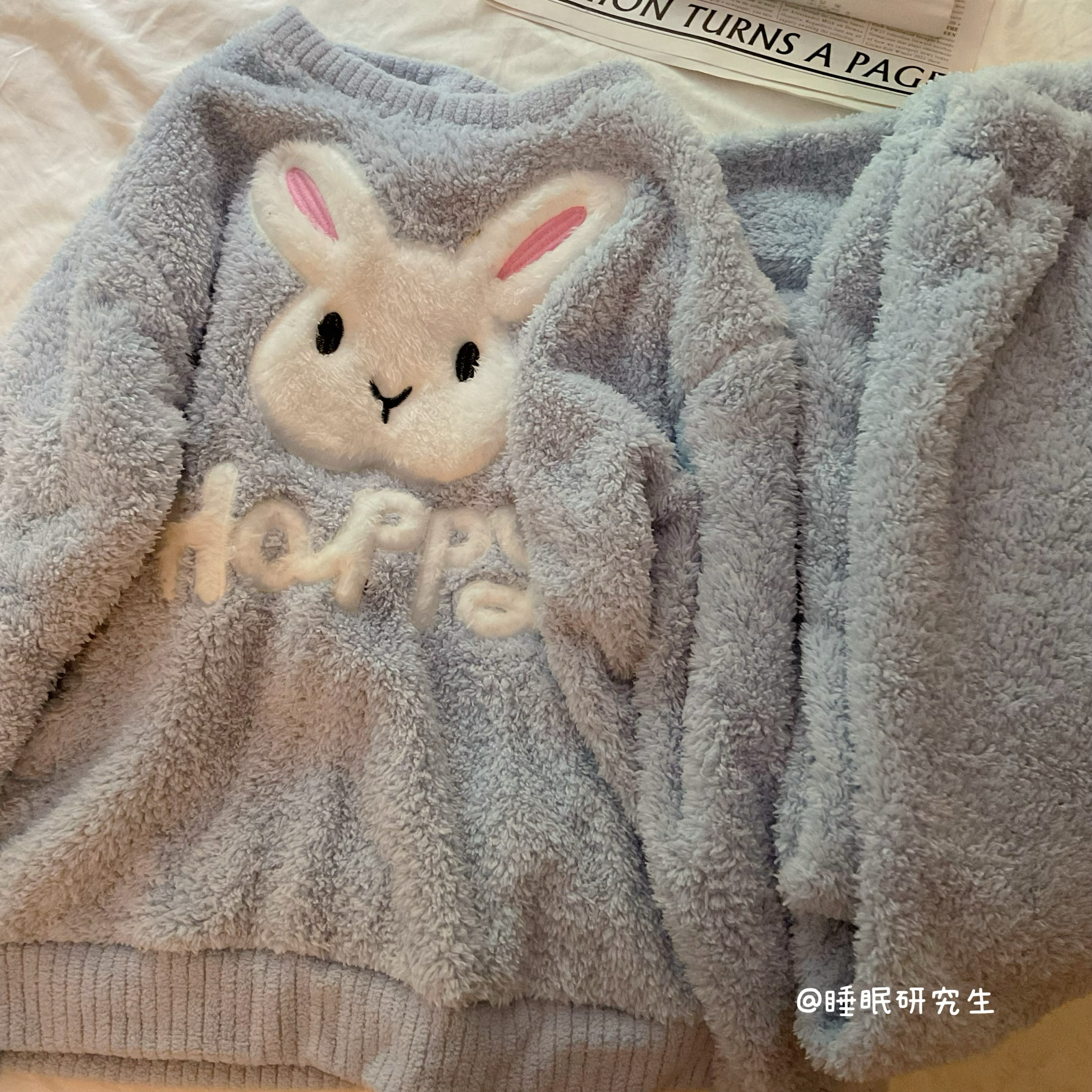 【雪夜小奶兔】秋冬季女睡衣珊瑚绒两件套家居服卡通可爱兔子套装