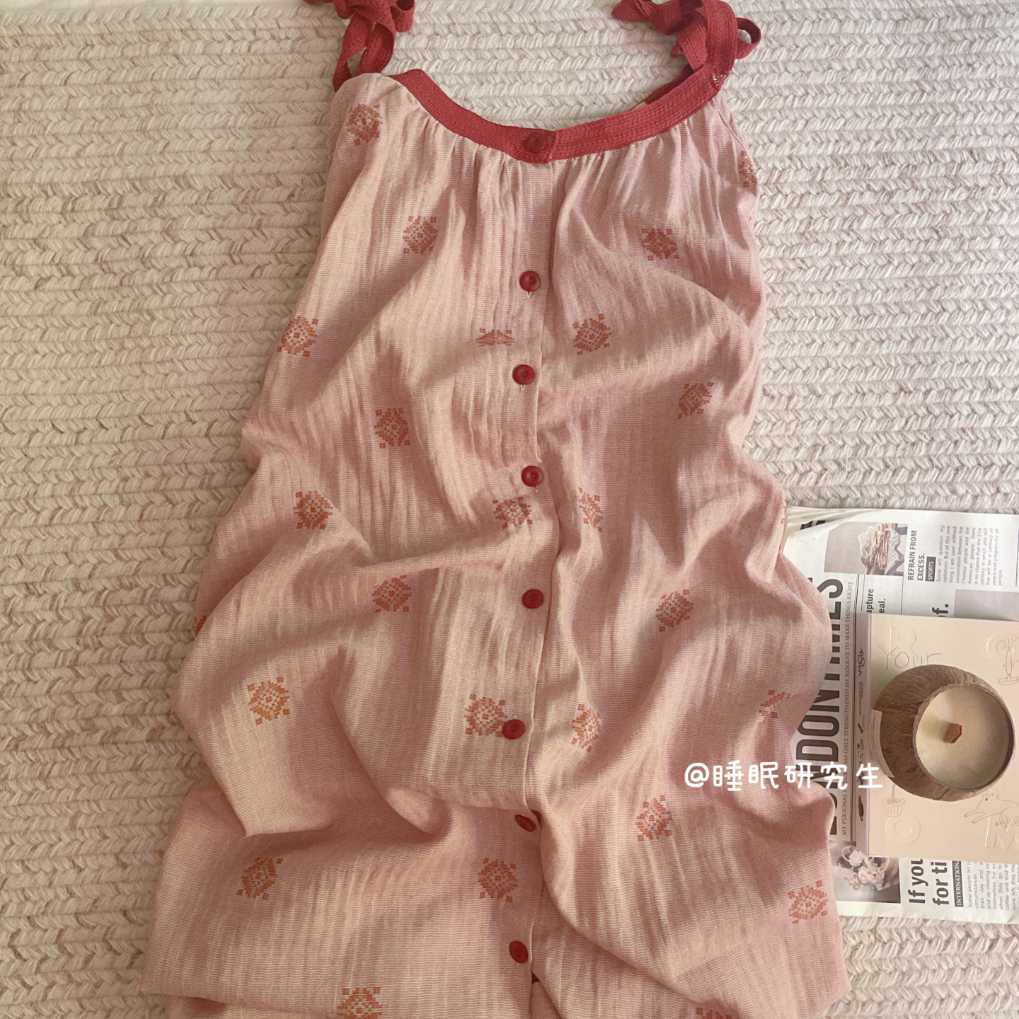 【橄榄庄园】夏季女睡衣婴儿纱家居服吊带软料纯棉睡裙