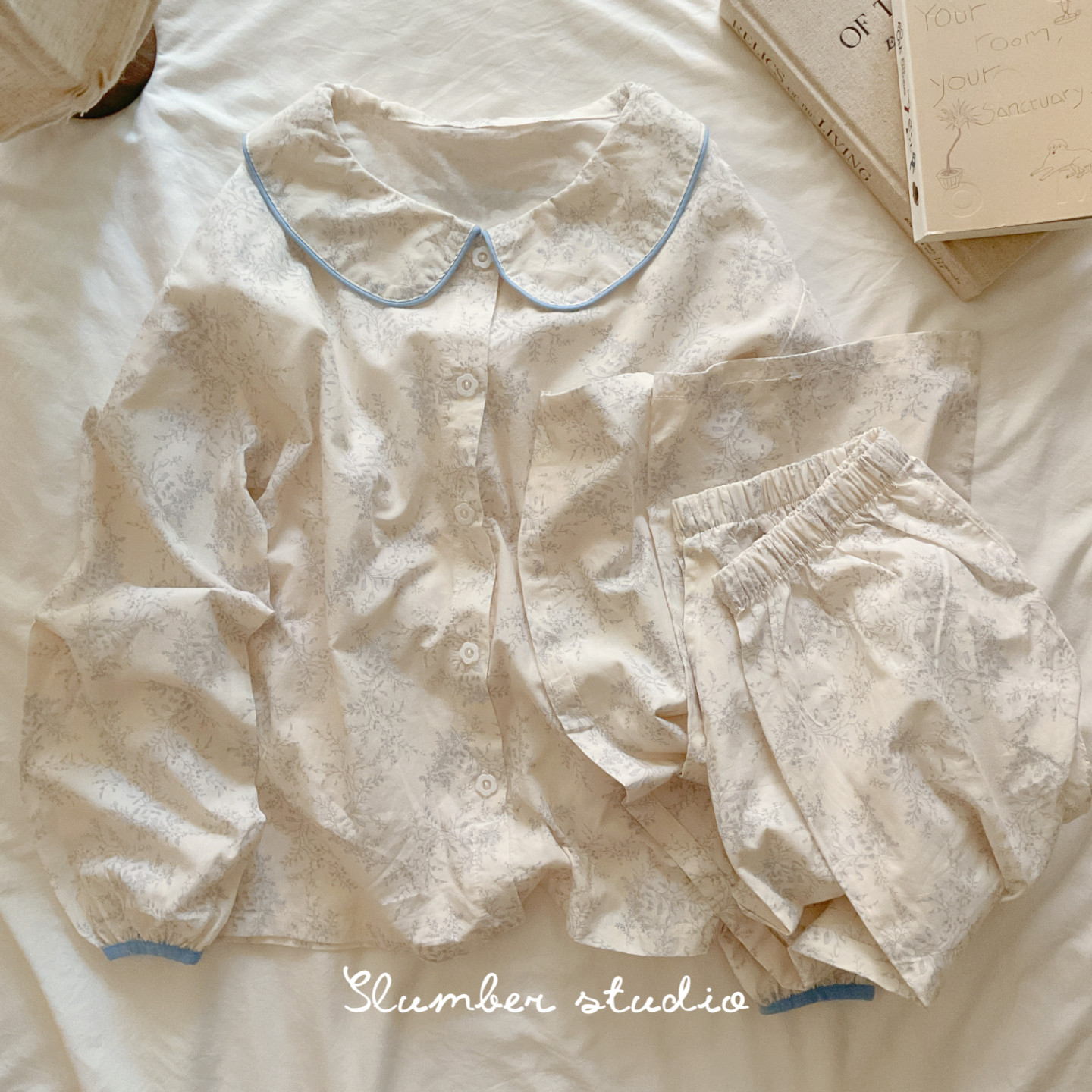 【软糖少女】A类柔雾纱春秋季女睡衣家居服娃娃领纯棉睡眠研究生