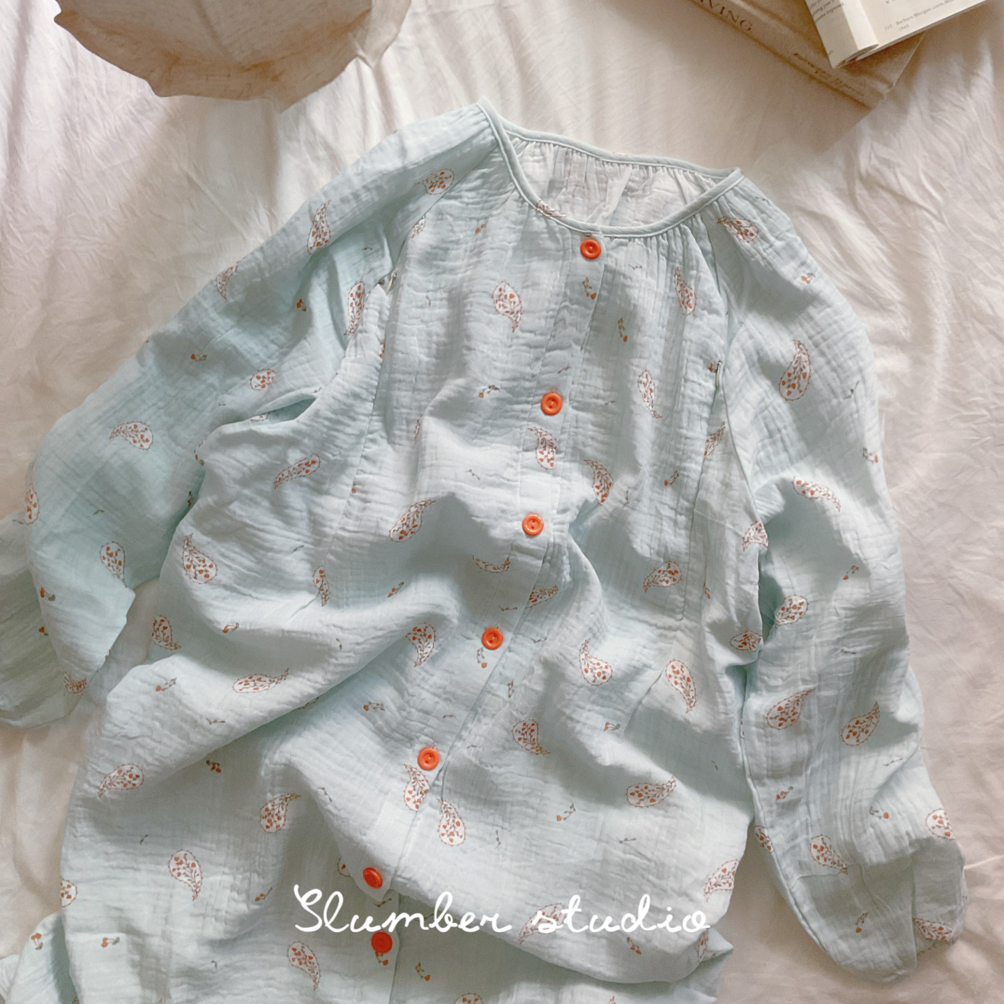 【baby舒伴系列】秋季纯棉长袖睡裙月子服呼吸感棉纱