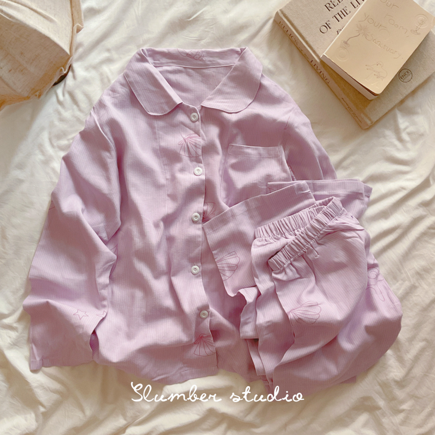 【Downton唐顿系列】春秋季女睡衣软料家居服柔肤磨毛套装纯棉