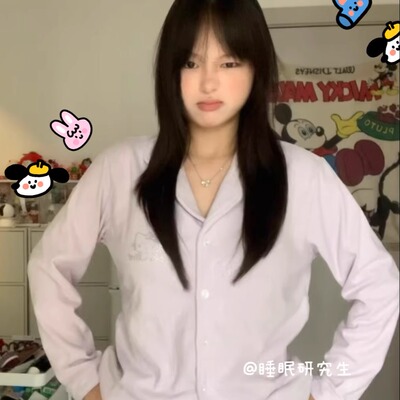 【冷萃月光】带胸垫秋冬季女睡衣德绒家居服套装微醺星光Kitty