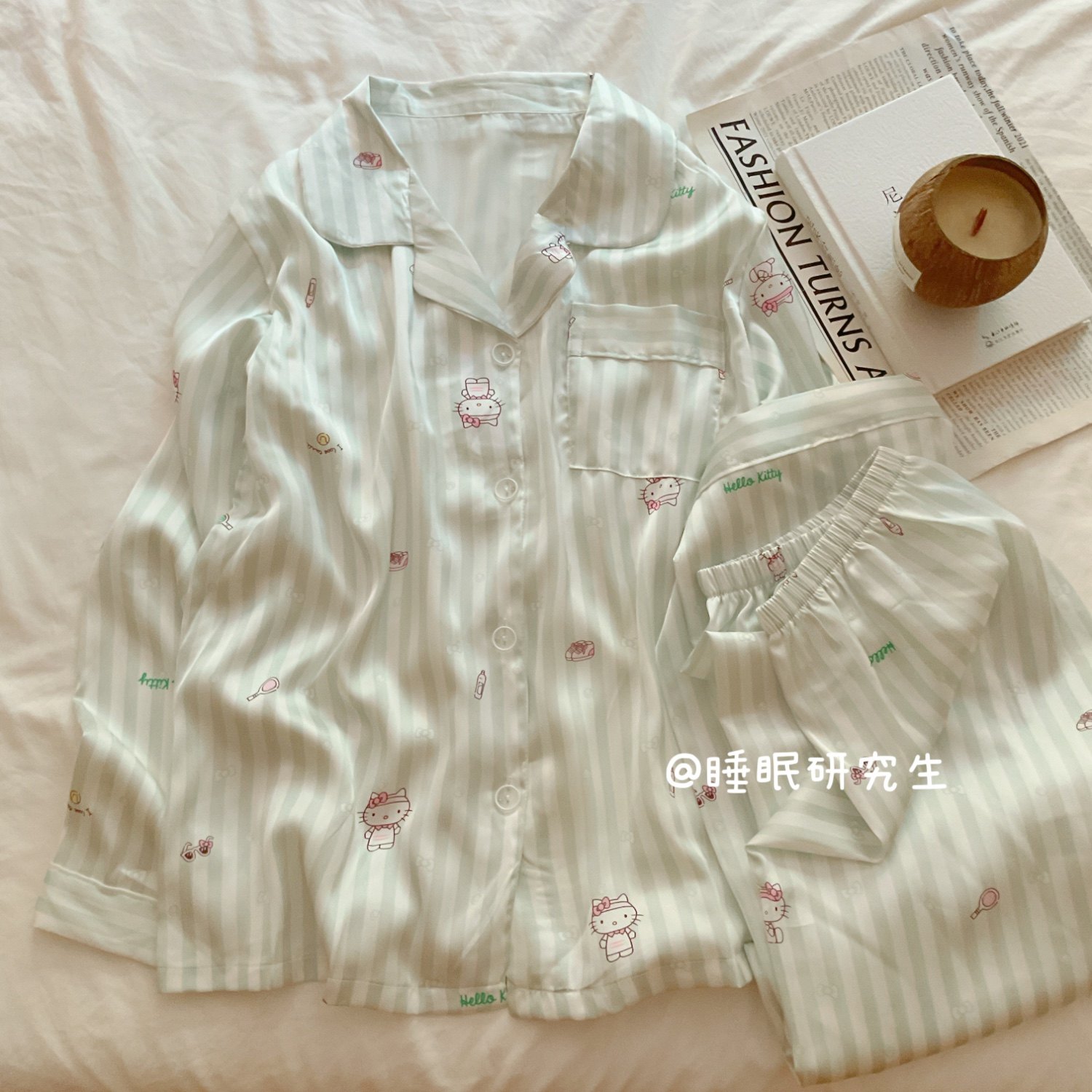 【莫吉托】春秋季女睡衣水光液感软料冰丝家居服套装果冻系列