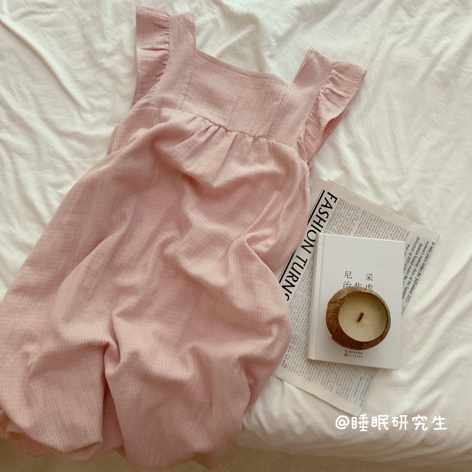 【小森林】夏季女睡衣纯棉短袖睡裙遛弯可外穿小清新格子