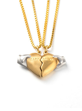 情侣项链爱心刻字送男女朋友礼物