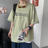 夏季短袖t恤男宽松潮流新款上衣帅气体恤简约A161-T20-P25，男装T恤，电商A161