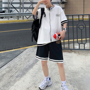 夏季短袖套装宽松休闲两件套潮流潮牌运动服A161-TZ01图片