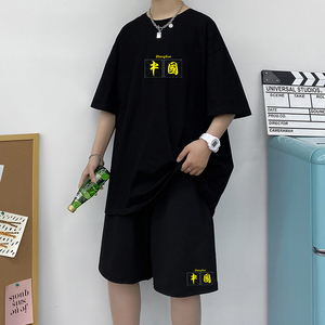 潮牌短袖休闲运动套装韩版帅气青少年短裤夏季潮流A161-TZ09图片