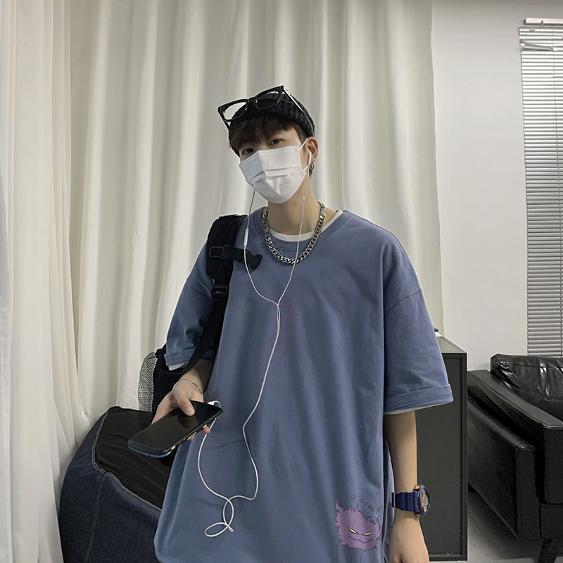 短袖男潮牌潮流简约百搭t恤宽松原宿风2021夏季衣服A161-T23,男装T恤,电商A161