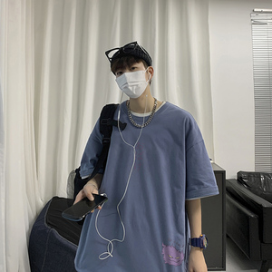 短袖男潮牌潮流简约百搭t恤宽松原宿风2021夏季衣服A161-T23图片