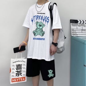 短袖t恤套装夏季潮流宽松休闲运动服装潮牌帅气搭配A161-TZ08图片