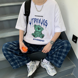 t恤男短袖情侣高端潮牌潮流宽松ins港风半袖体恤衣服A161-T42-P25，男装T恤，电商A161