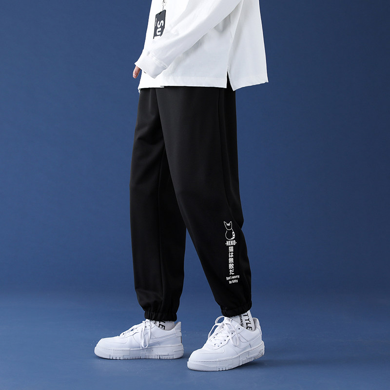 休闲裤子男2021春秋韩版潮流束脚修身夏季薄款长裤A161-G231-P35,男装休闲裤,电商A161
