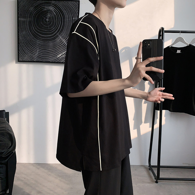 短袖男潮牌宽松夏季t恤潮流嘻哈衣服ins超火港风百搭A161-B09,男装T恤,电商A161