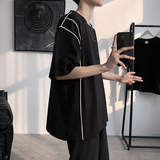 短袖男潮牌宽松夏季t恤潮流嘻哈衣服ins超火港风百搭A161-B09，男装T恤，电商A161