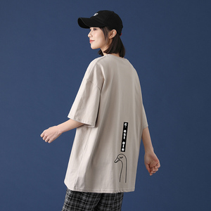 夏季ins潮牌T恤宽松日系情侣短袖韩版潮流半袖体恤A161-T13-P25图片