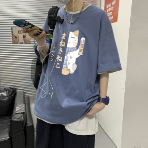 潮牌夏季短袖男韩版ins百搭宽松T恤潮流bf风情侣半袖A161-T28图片