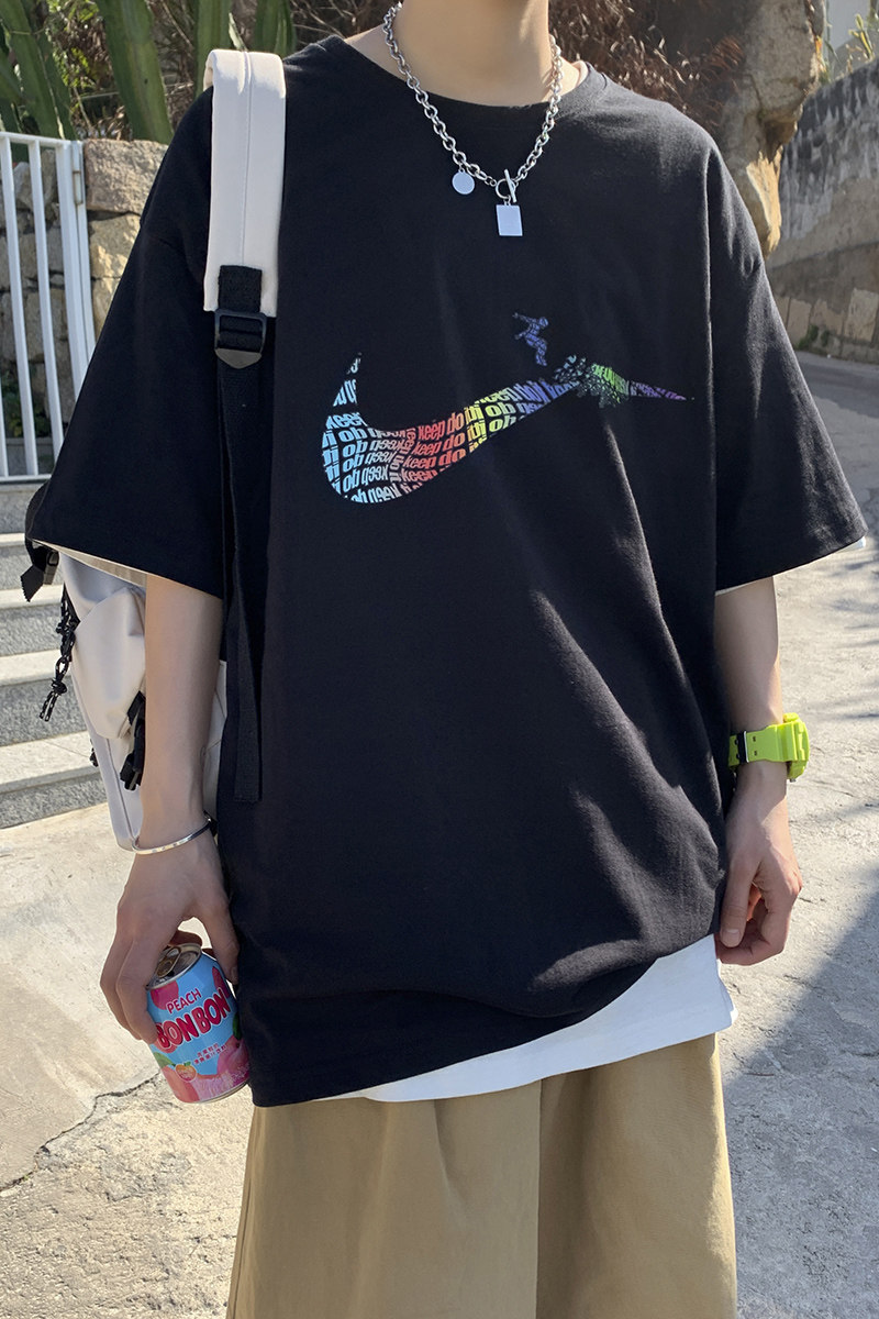 短袖t恤男潮牌百搭潮流港风宽松夏季半袖潮insA161-T12-P25,男装T恤,电商A161