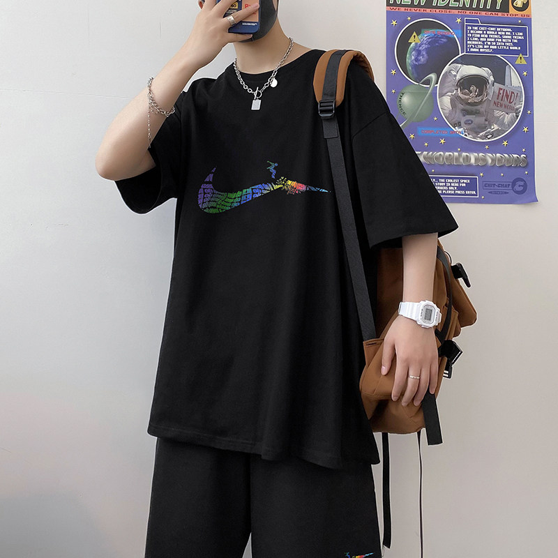 短裤套装外穿夏季潮流宽松五分裤休闲潮短袖两件套A161-TZ04,男装休闲套装,电商A161