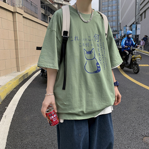 男士短袖T恤2021新款潮牌潮流百搭夏季ins体桖衣服A161-T17