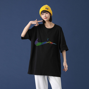夏季短袖T恤韩版潮流宽松圆领打底衫潮半截袖体恤薄A161-T12-P25图片