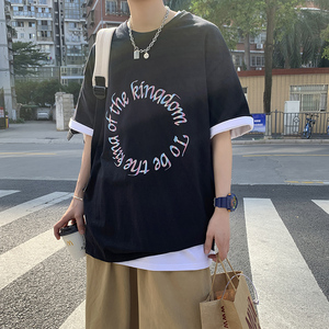 t恤男ins超火夏季港风短袖潮牌韩版潮流百搭半袖衣服A161-T14