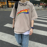 短袖t恤男ins潮流百搭夏季圆领体桖打底宽松情侣上衣A161-T07，男装T恤，电商A161