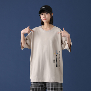 港风短袖t恤宽松百搭bf风半袖体恤韩版潮流ins上衣服A161-T18-P25图片