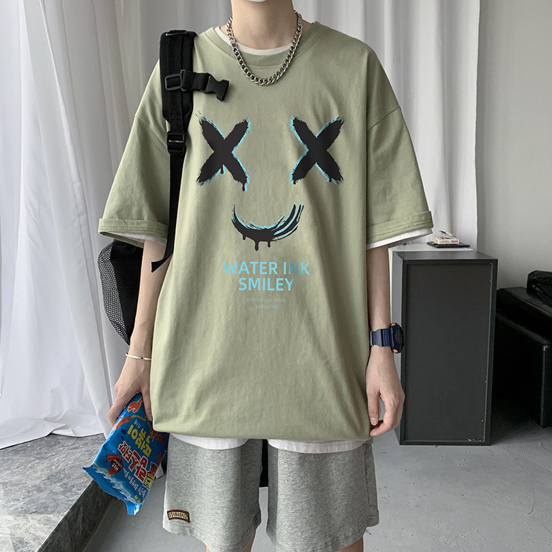 夏季短袖T恤男韩版潮流宽松圆领打底衫潮牌男半截袖A161-T19-P25,男装T恤,电商A161