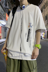 男士短袖t恤夏季潮牌宽松潮流ins百搭体恤上衣服男装A161-T18图片