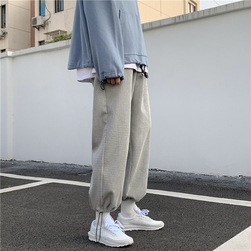 秋季休闲针织运动束脚裤男潮流宽松韩版抽绳百搭A161-G313,男装休闲裤,电商A161