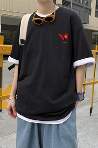 男士t恤潮牌潮流上衣服半袖2021新款男装体恤A161-T01图片