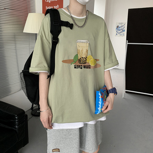 短袖t恤男夏季潮流百搭宽松体恤ins潮牌上衣服A161-T25-P25图片