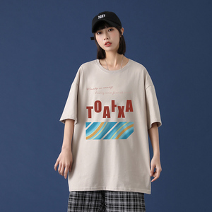 短袖t恤潮流韩版宽松上衣ins潮牌2021夏季原宿港风A161-T40-P25图片