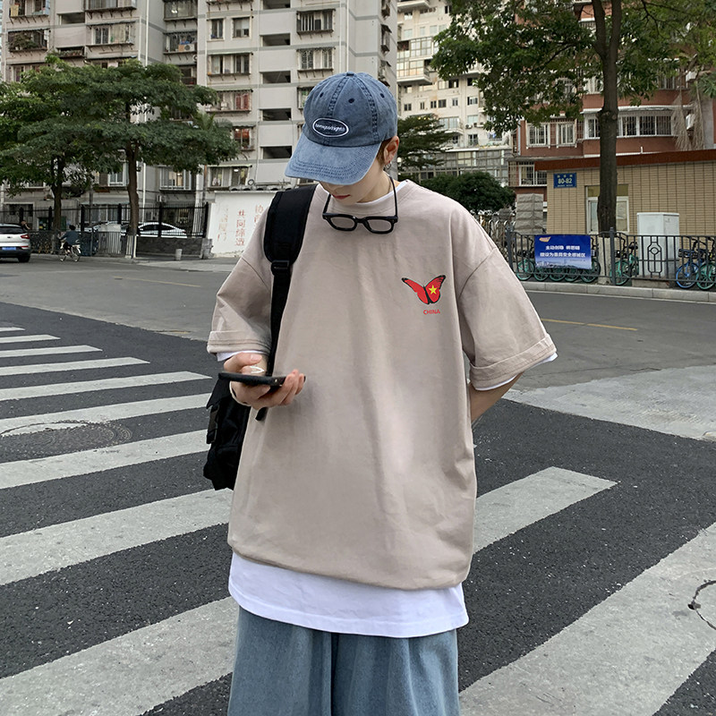 男士短袖t恤潮流潮牌超夏季新款宽松体恤男装上衣服A161-T01,男装T恤,电商A161