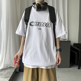 男短袖t恤潮牌潮流ins夏季新款半截袖印花上衣服A161-T20-P25，男装T恤，电商A161