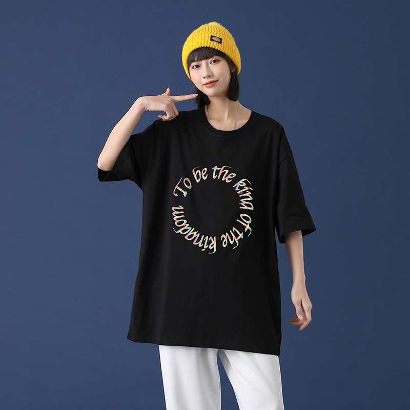 新款短袖t恤男宽松韩版潮流青年印花圆领打底衫男A161-T14-P25图片
