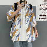 夏季衬衫潮短袖宽松长袖衬衣服外套男装大码A161-W1030-P35，男装衬衫，电商A161