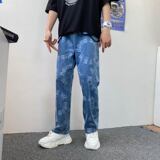 牛仔裤男2021年新款夏季薄款直筒宽松春秋潮流潮牌A161，男装牛仔裤，电商A161