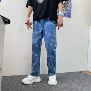 牛仔裤男2021年新款夏季薄款直筒宽松春秋潮流潮牌A161图片