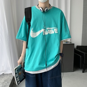 白色短袖t恤男夏季潮牌韩版潮流个性圆领男装体恤A161-T22-P25图片