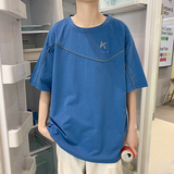 夏季新款短袖t恤港风潮牌宽松百搭ins休闲帅气体恤衫A161-B08-P30，男装T恤，电商A161