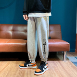 牛仔裤男秋冬季修身韩版潮流九分百搭款休闲长裤子A161-G231，男装休闲裤，电商A161