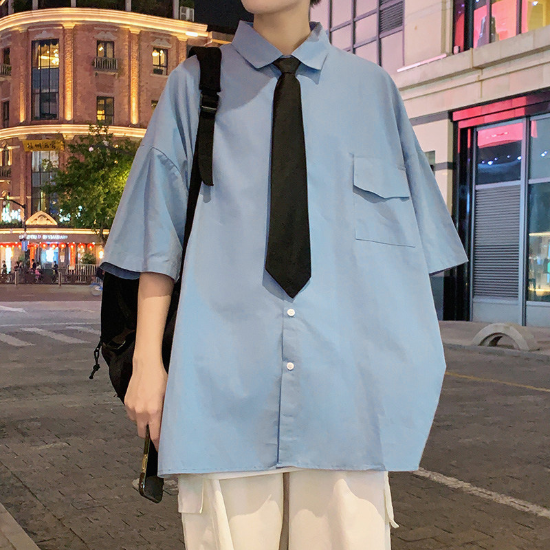 t恤短袖半袖ins潮牌百搭潮流夏季体恤港风宽松衣服A161-W1053,男装T恤,电商A161