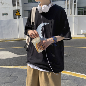 短袖t恤男夏季潮牌潮流ins宽松打底衫百搭情侣衣服A161-T09图片