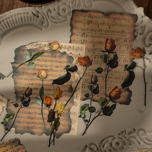 语闲旧日残烧复古素材纸