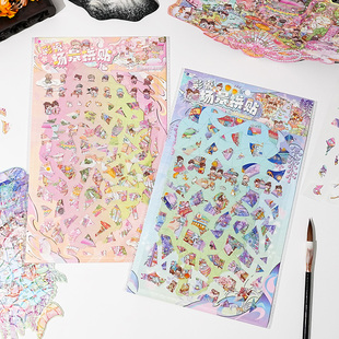 中国风旧物彩瓷场景修复师1.0拼图贴纸手工diy卡通瓷器解压拼贴画