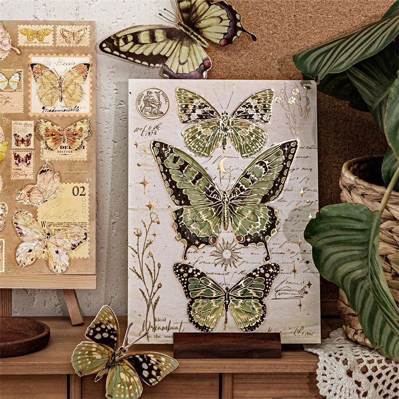 陌墨蝴蝶邮局修复系列3D造景贴纸造景贴场景diy贴纸手账玩具贴纸