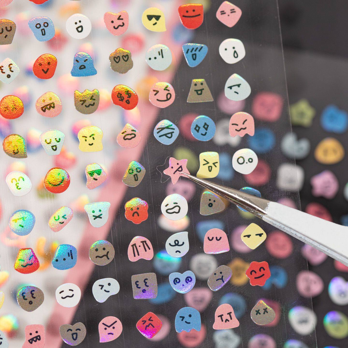 情绪四季小鼻嘎镭射模切贴纸ins风可爱表情笑脸美甲贴咕卡diy贴画,文具电教/文化用品/商务用品,贴纸/立体贴纸,淘宝优惠券,粉丝福利购,淘宝优惠卷